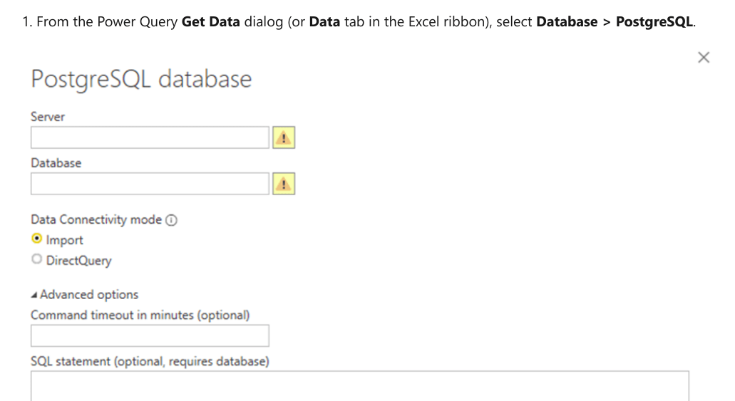 Salesforce to Power BI-PostgreSQL database.